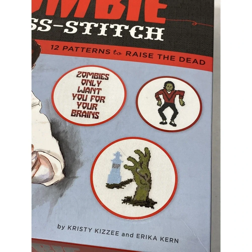 Zombie‎ Cross-Stitch Kit 12 Patterns 2 Projects Kristy Kizzee Erika Kern Horror